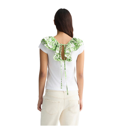 Liu Jo T-shirt T-shirt Donna con rouches floreale S P25 - LIU.JOWA5364J6308 - M9538 - S - Francavilla Moda